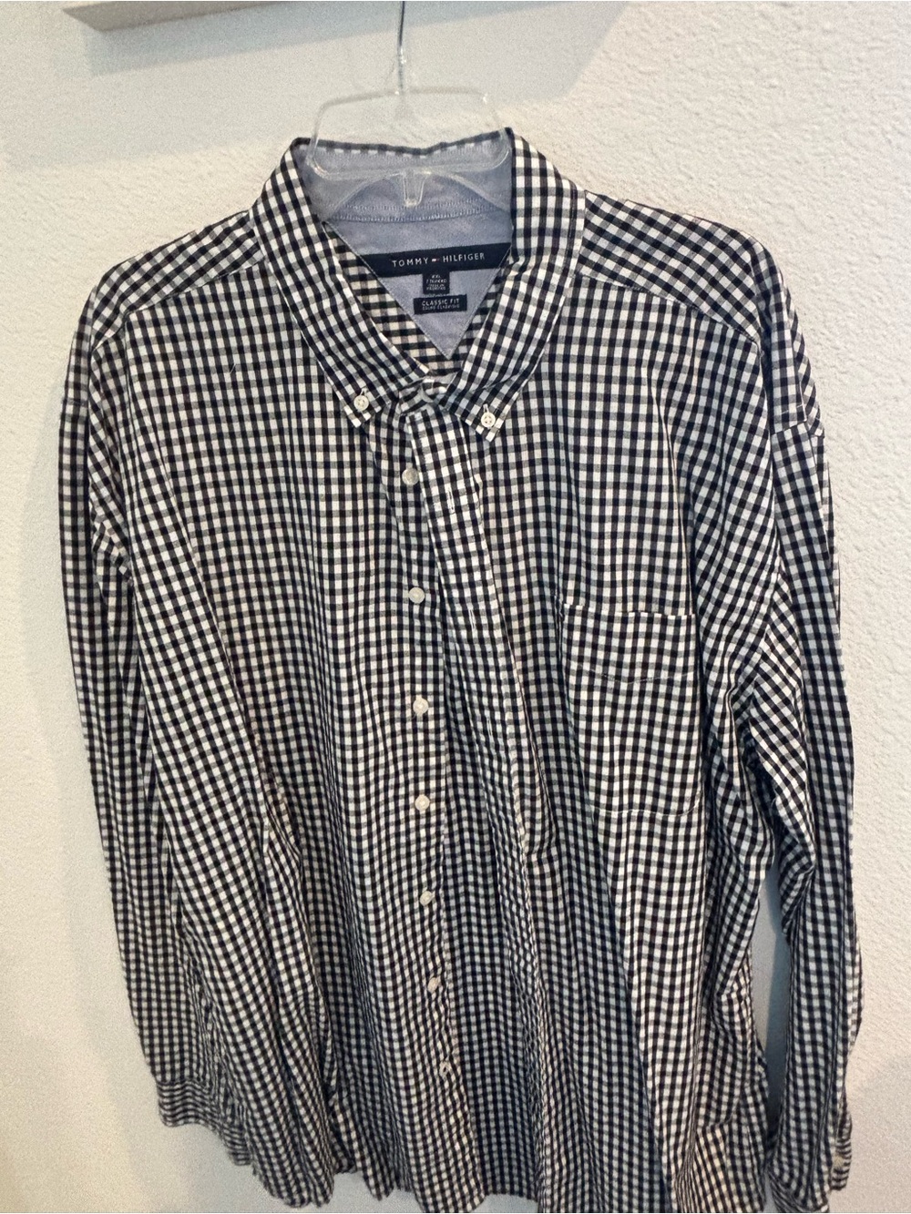 Tommy Hilfiger Men’s Black & White Check Button-Down Shirt